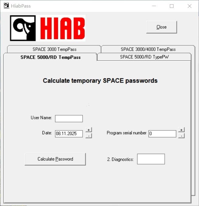 HIAB Password Calculator